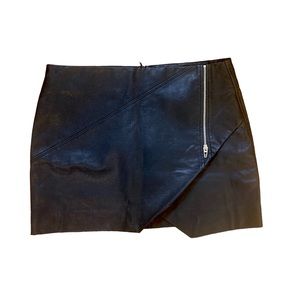 Blank NYC Black Leather Skirt Zipper Size 31